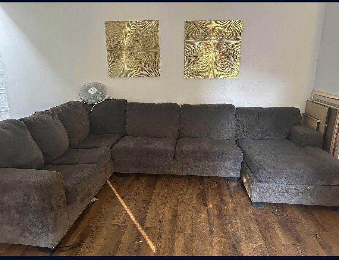 3 Part Sectional Gray Couch