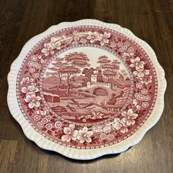 Spode China. Red And White. Spode Tower England Dinner Plate 