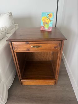 Solid wood nightstand