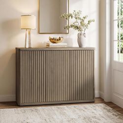 Buffet Cabinet with Storage Sideboard with 3 Doors Modern 46.6" W Credenza Fluted Buffet Table Media Console Cabinet Entryway Cabinets for Living Room
