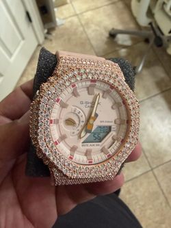 Pink G-Shock w/ Moissanite Bezel