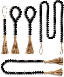 Set of Decorative Wood Bead Garland