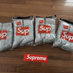 Supreme Grey Sock Pack Of 4 