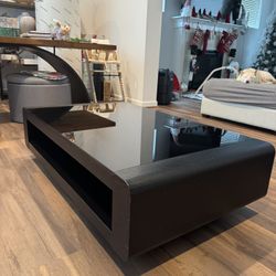 Modern Glass Black Coffee Table – $100