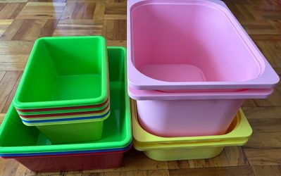 Storage containers for kids toys and books Qty 16