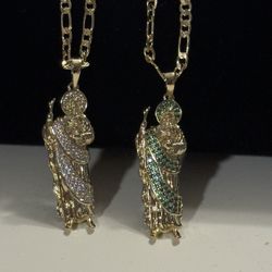 Collar  san Juditas Oro Laminado 14k 