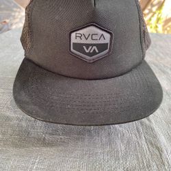 RVCA VA All The Way Trucker Mens One Size Black Adjustable Trucker Snapback Hat.
