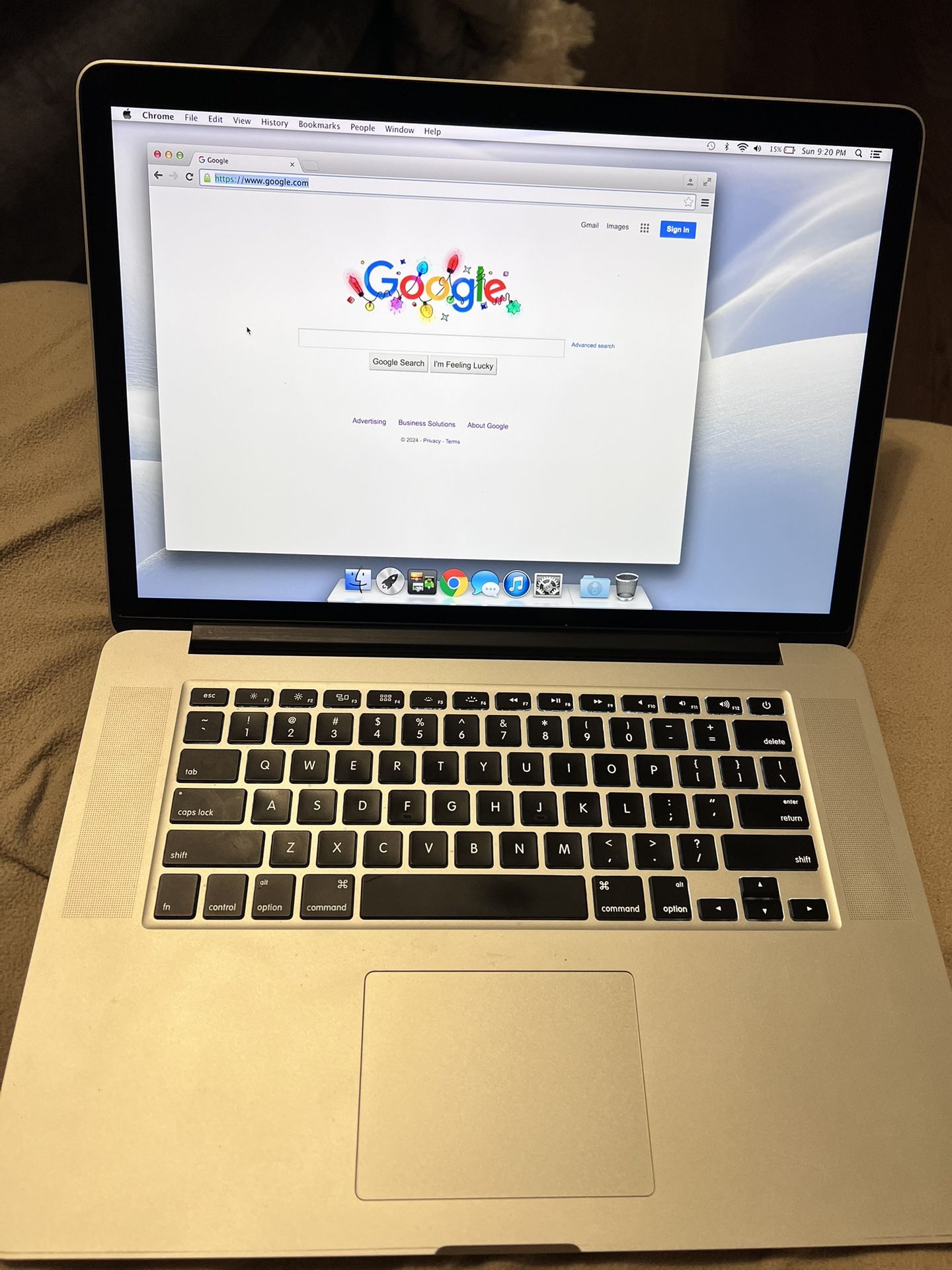 Apple MacBook Pro 15” silver (mid-2012)