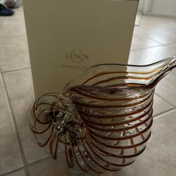 Lenox Art Glass Brown Seashell Glass 