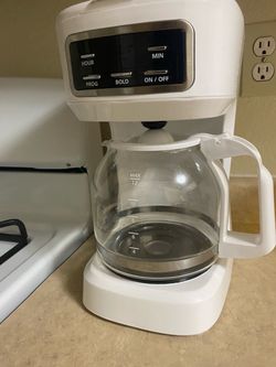 White 12-Cup Drip Coffee Maker with FREE coffee filters