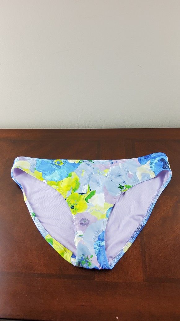 Aerie Purple Floral Bikini Bottom Size Medium
