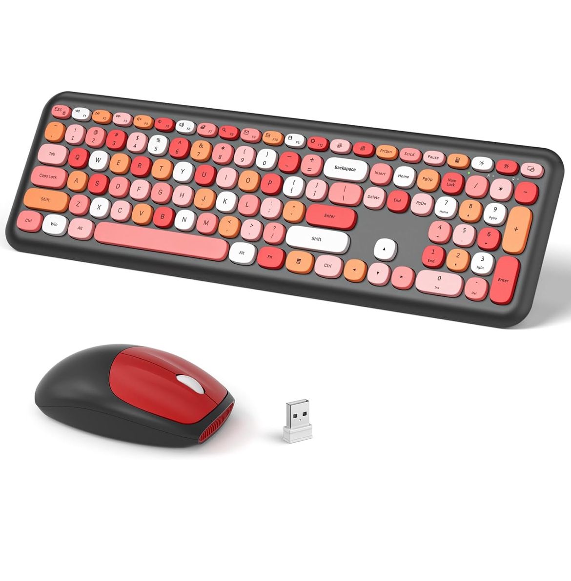 Wireless Keyboard and Mouse Combo, 2.4 GHz Full-Sized Office Keyboard and Mouse, USB Receiver Plug a