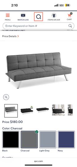 Serta Charcoal Convertible Sofa 