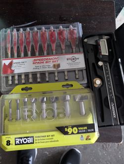 Husky Digital Caliper and forstner drill bits