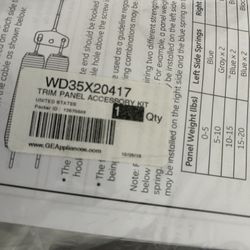 Ge Dishwasher Trim Panel Accessories Kit, Wd 35X20417 New Sealed