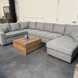 Grey Sectional w/ Storage Space 