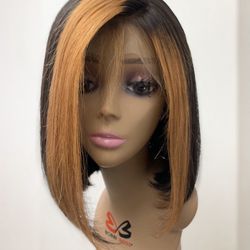 Bob Wig 14  ‘’ Human Hair  Lace Frontal