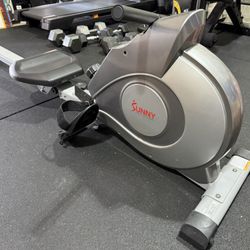 Sunny Health & Fitness Flip & Foldable Rowing Machine for Home w/Extended Slide Rail, Full-Body Workout, Low-Impact, Optional Extra Long Rail, Quiet R