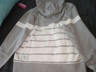 HELMUT LANG Gray Striped Pullover Hoodie