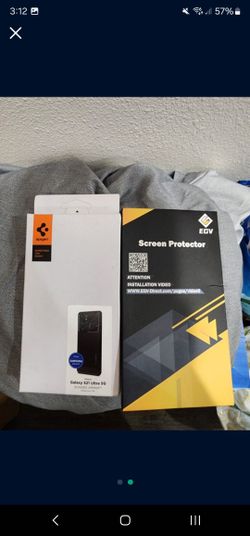 Samsung 21 Ultra Spigen Case and 3 Screen Protectors