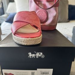 Pink Coach Bag And Sandal Heel