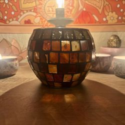 Vintage 1990’s Mosaic Glass Votive/Candle Holder