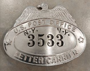 Vintage USPS Badge NY Collectible