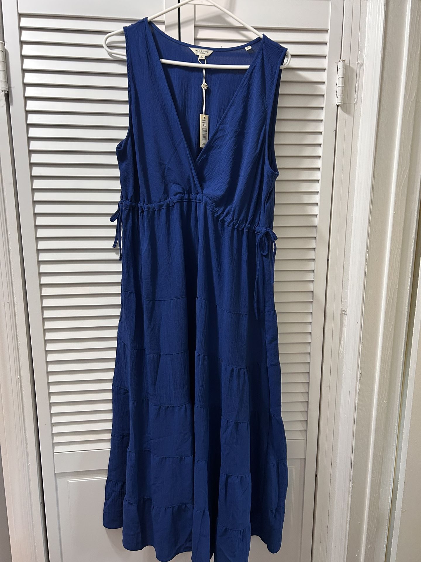 New Xl. Royal Blue Fit N Flair Max Studio Brand  MIDI Length Dress 