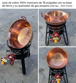 Nuevo cazo de cobre con vase i quemador