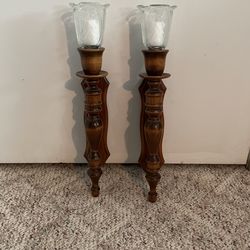 2 Sconces With Angel Votive Holders.