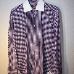 Steven lands purple dress shirt