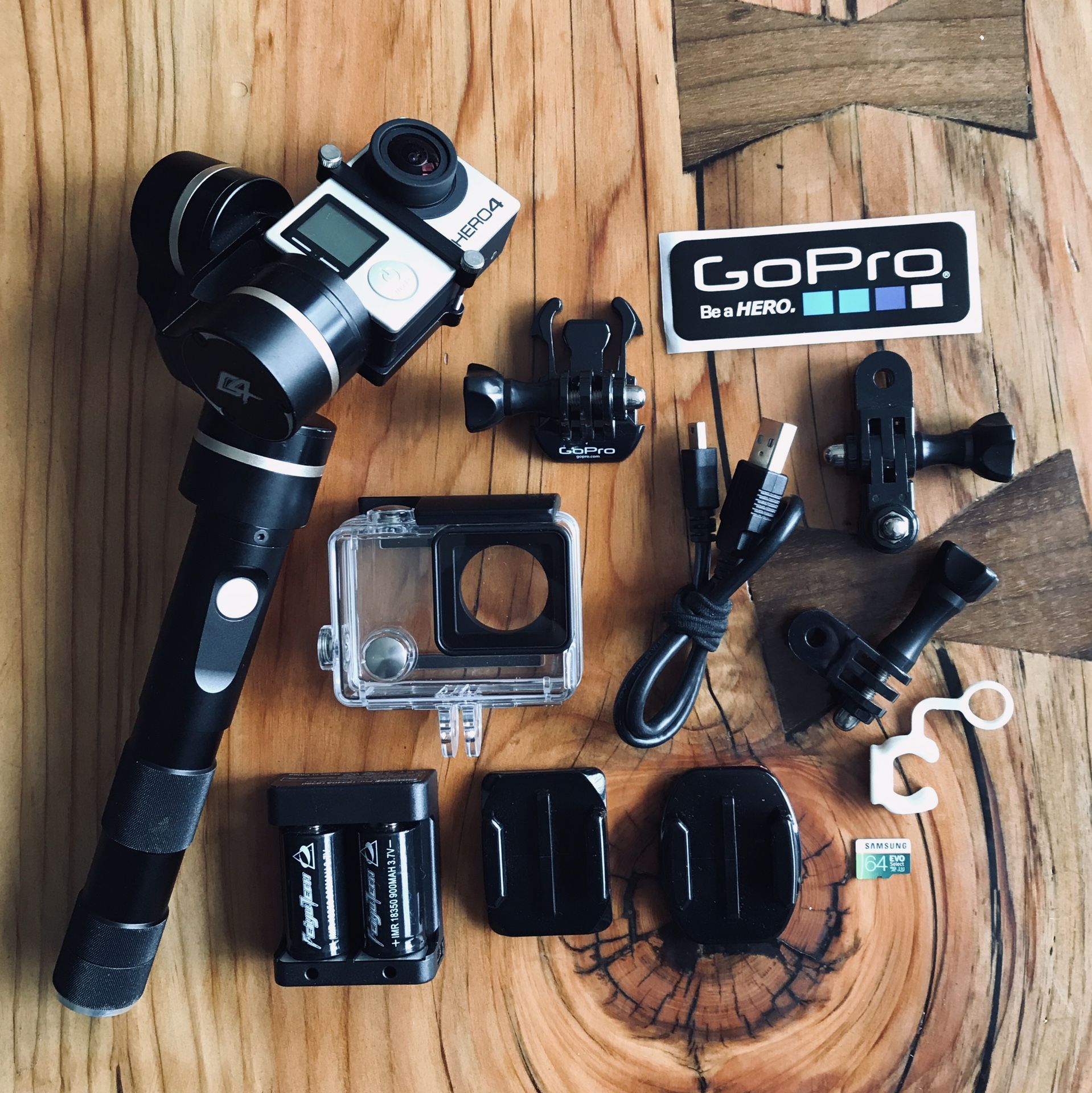 GoPro HERO 4 w/ Gimbal and Accessories