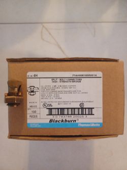 Blackburn 4H Split Bolt Connector 14Awg,8 To 4 Awg Conductor, Bronze Qty 100