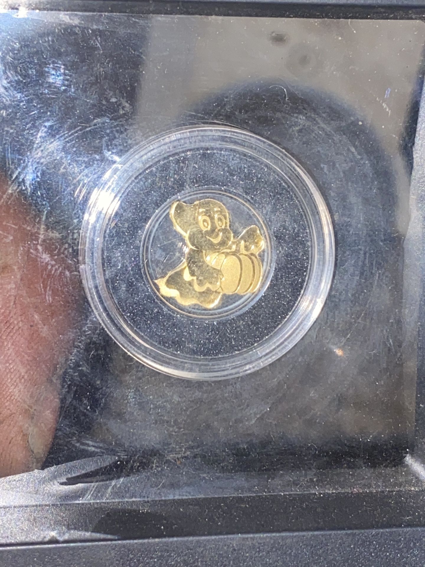 1/2 g Gold Halloween ghost with pumpkin gold Coin