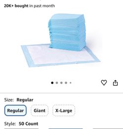 Dog and Puppy Potty Training Pee Pads with Quick-Dry 5-Layer Super Absorbent Surface for Dog Training, Floor Protection, Regular Size 22x22", Blue & W