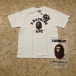 Bape Logo White T shirt Size Medium Brand New