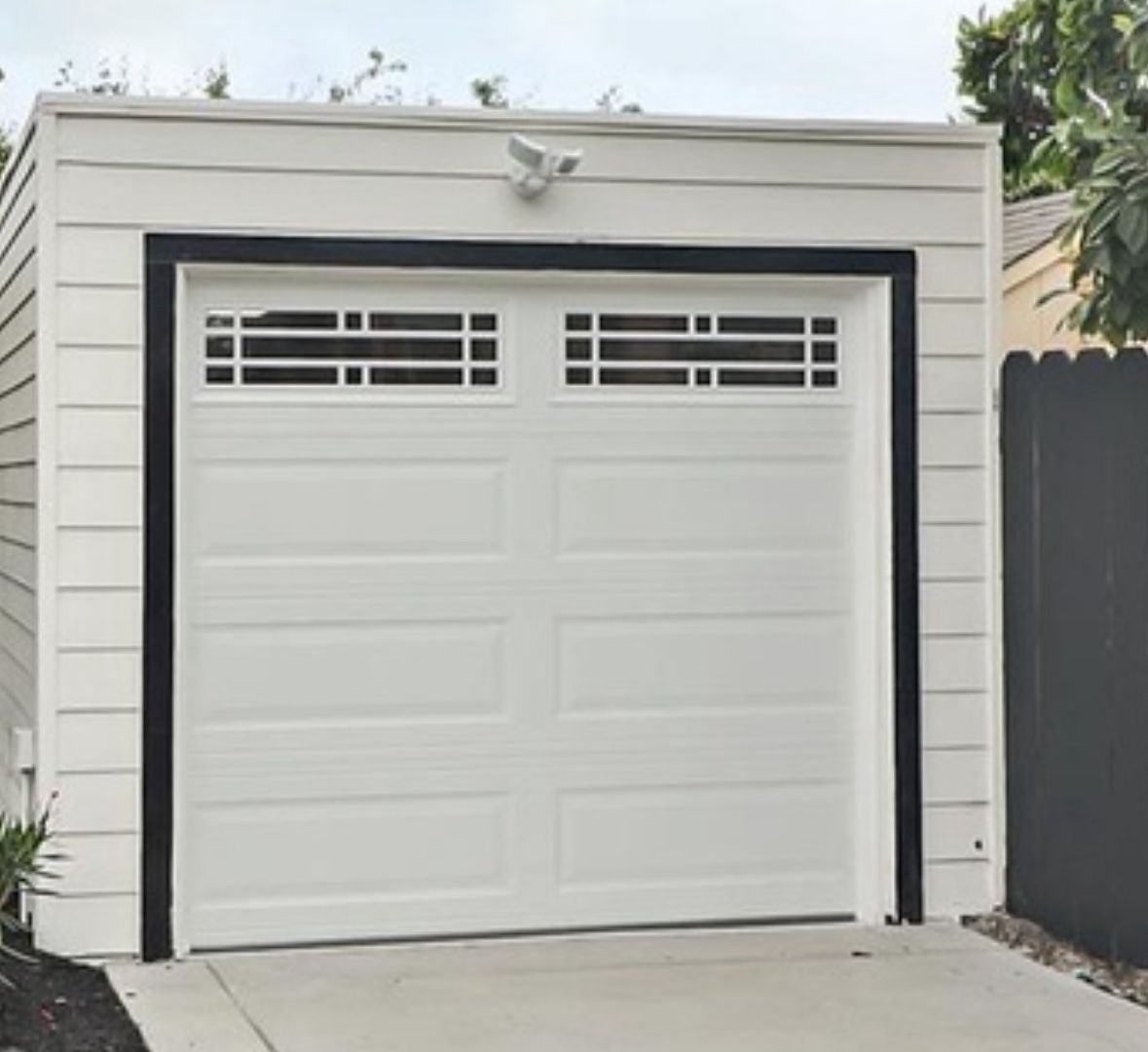 Modern Garage Door w/ Windows + LiftMaster Opener (Barely Used)