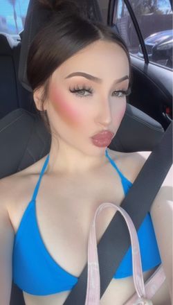 Blue Bikini with Lace Shorts