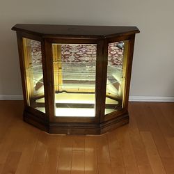 Wood Foyer Table With Interior Light