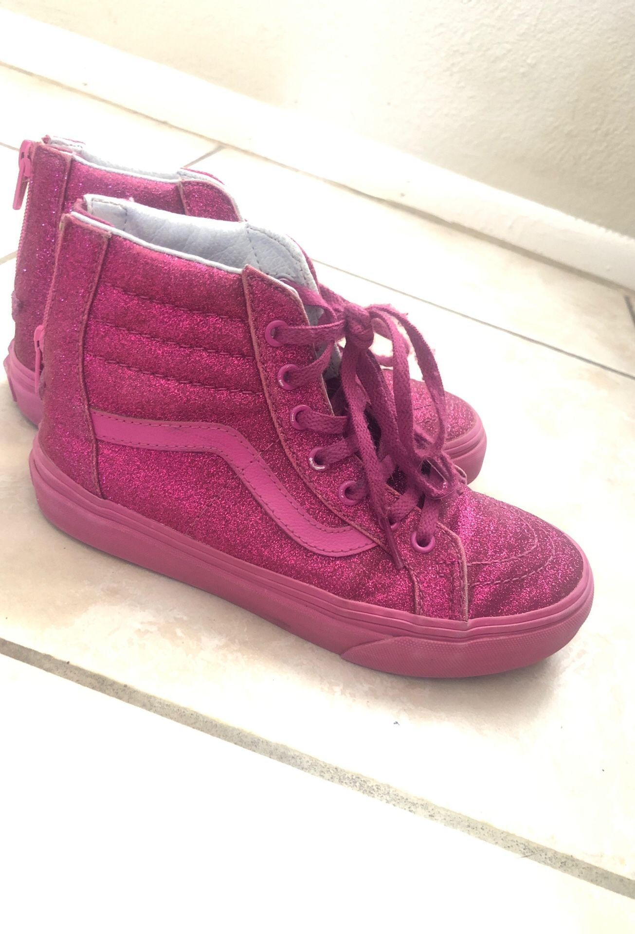 Pink sparkly vans size 2.5