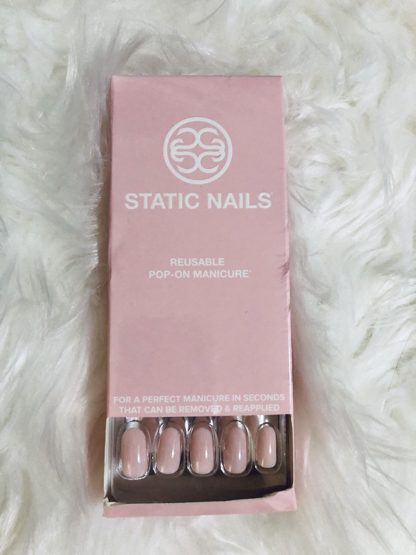 Reusable Pop on Nails Static Nails Pink