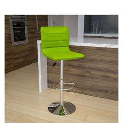 Vogue Furniture Direct PU Leather Bar Stools, Modern Square Adjustable Swivel Barstools with Back, Armless Airlift Counter Height Bar Chairs for Kitch