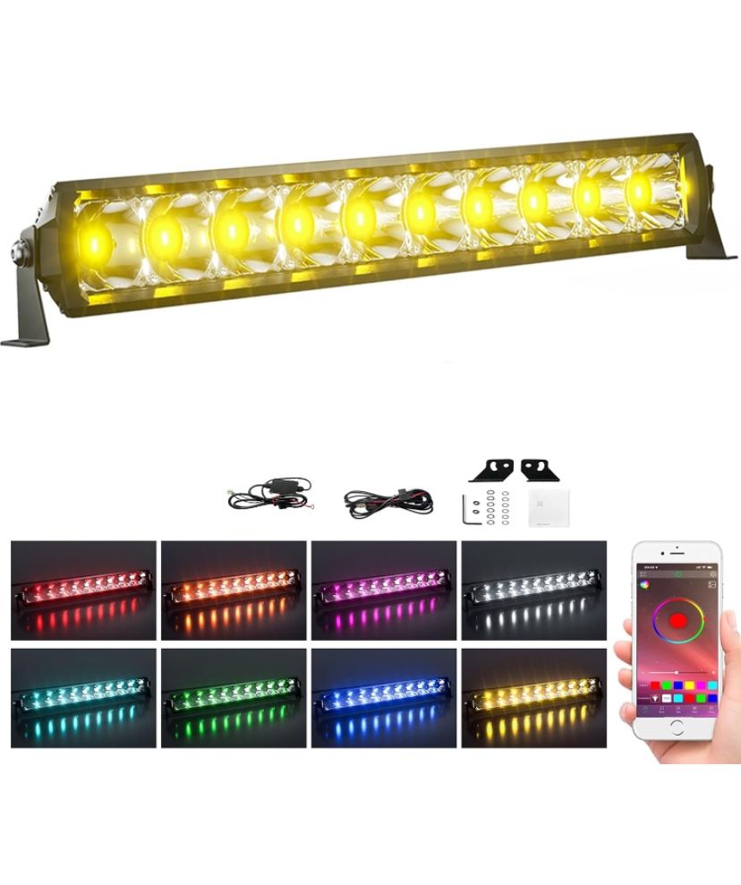 10” App Control RGB LED Light Bars for Jeep, Pickup Atv, Cars Motorcycle