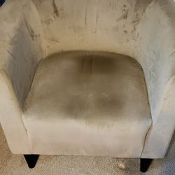Beige/Taupe  Velvet Accent Armchair 