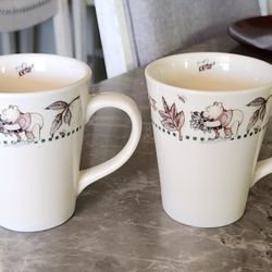 Disney Winnie the Pooh 4.5" Coffee Cup Tea Mug Tigger & Piglet & Bee Set of 2