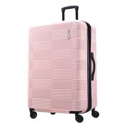 American Tourister NXT Hardside Large Checked Spinner Suitcase - Pink 