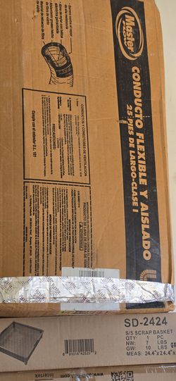 Master Flow 14 in. x 25 ft Insulated Flexible Duct R6 - Class 1 - New in Box