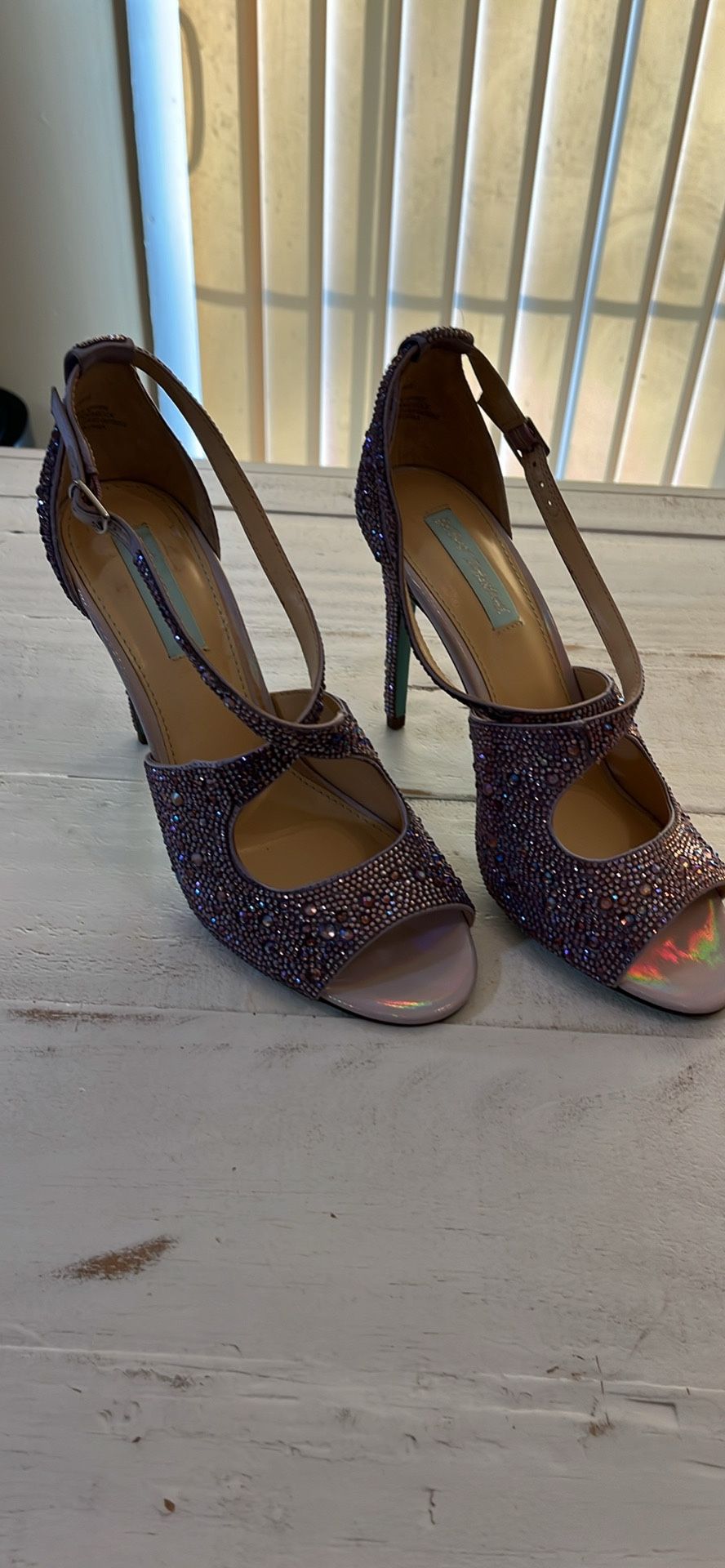 Heels With Purple Rhinestones Size 9