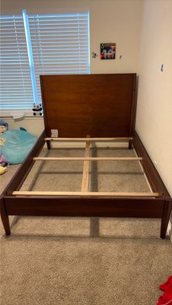 Full size bed frame with box spring