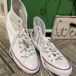 Converse Chuck Taylor All Star high-top sneakers in optical white canvas, Men’s size 11.5